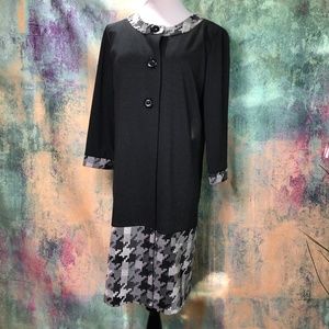 📌  Danny & Nicole Beautiful Warm  Jacket Edged with Houndstooth Pattern